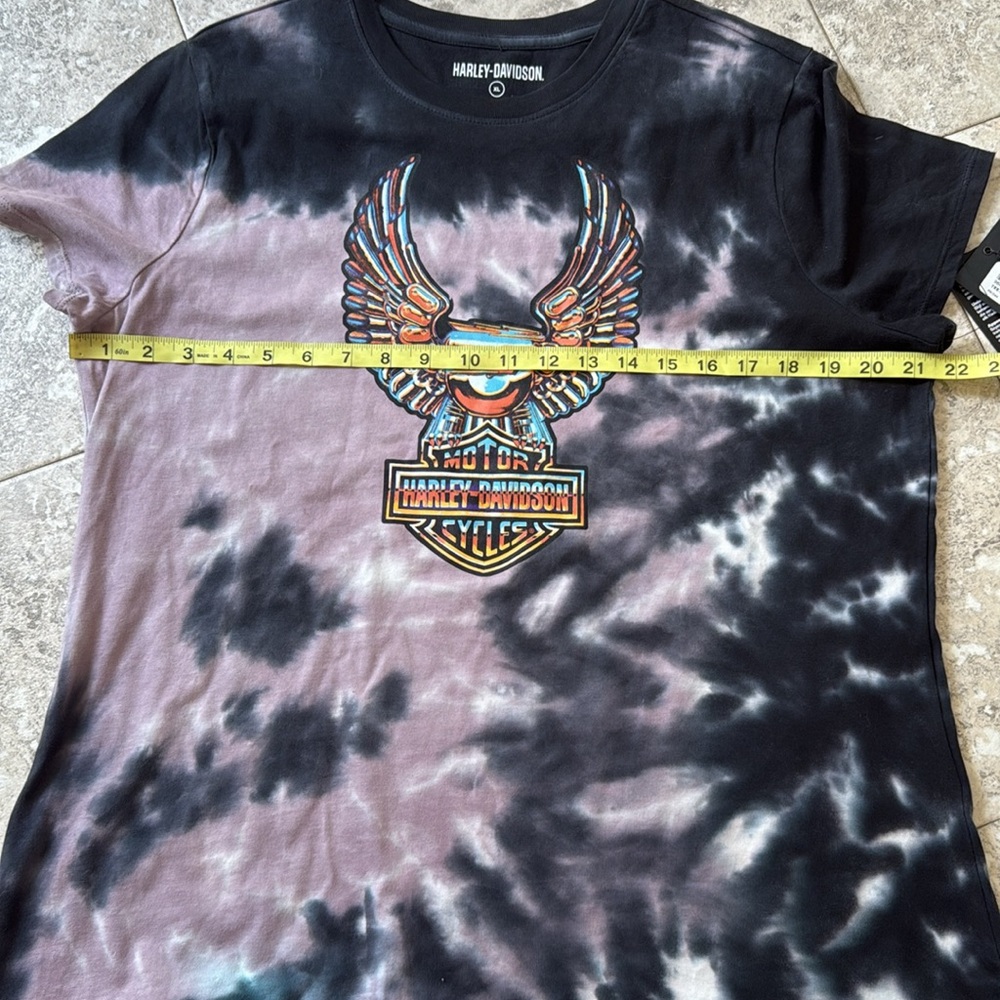 Harley-Davidson Black and Lilac Purple Tie-Dye Tee - Picture 5 of 6